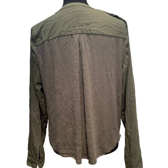 A New Day XL Button Down Polyester Blend Front Tie  Long Sleeve Shirt Blouse - Picture 3 of 5